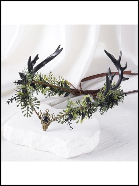 Woodland Antler Fairy Crown - Flower Circlet for Fantasy Cosplay & Renaissance main image 4